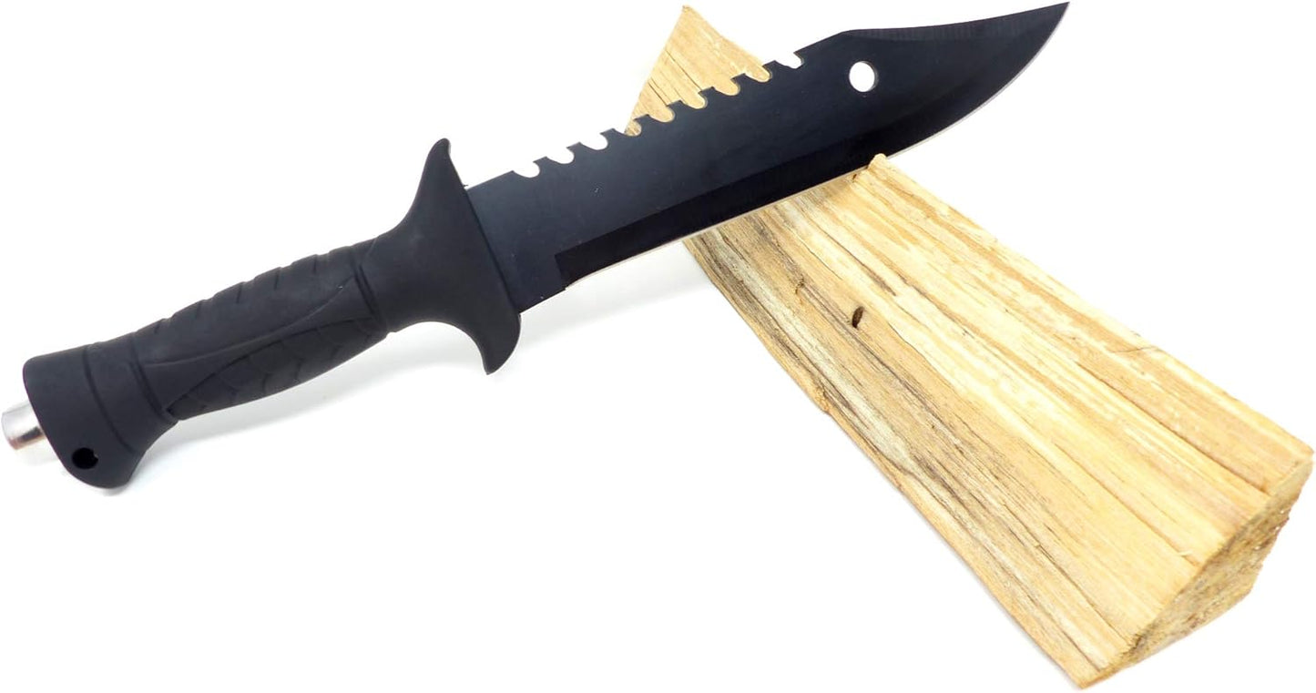 Evil Wear Camping Knife Outdoor Survival Messer mit Kompass Stahl schwarz