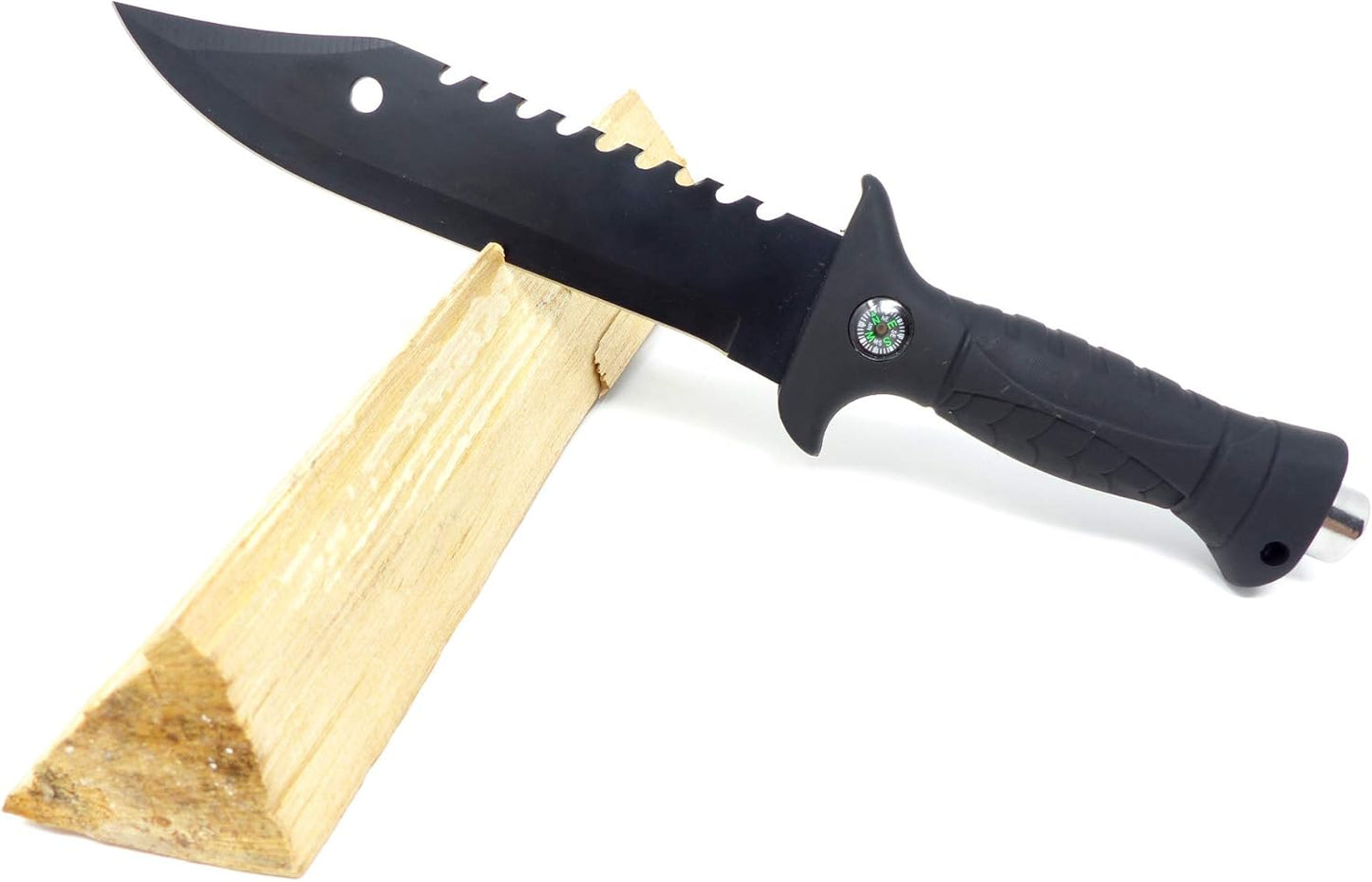 Evil Wear Camping Knife Outdoor Survival Messer mit Kompass Stahl schwarz