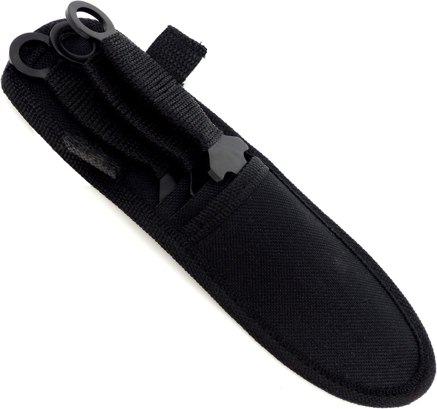 Evil Wear Camping-Messer 3X Outdoor Survival Knife schwarz mit Tasche 19cm