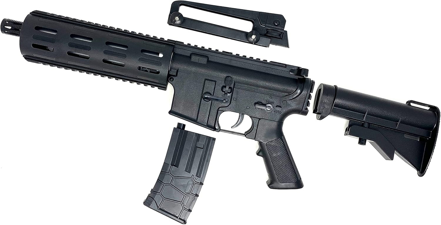 Softair Gun Set Airsoft Federdruck Pistole 23cm Inkl Magazin 0,49 Joule Black