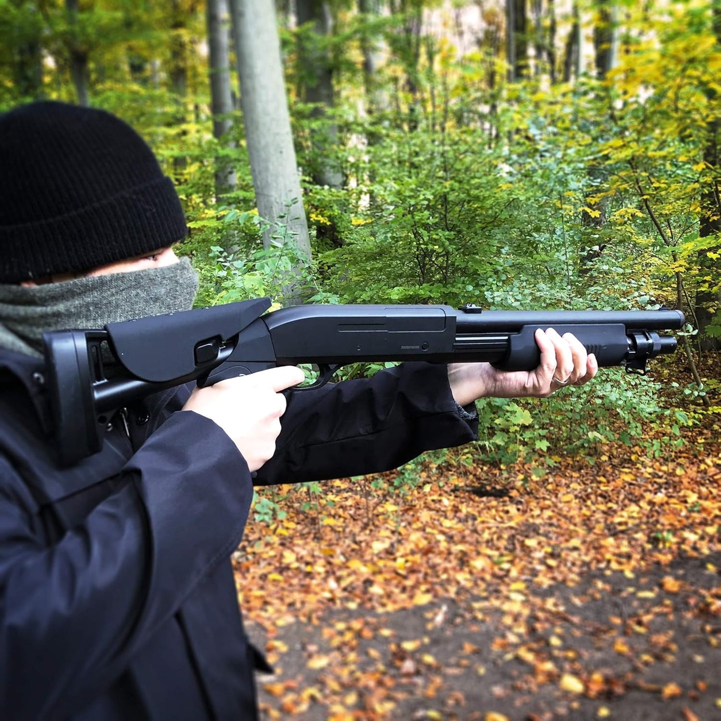 Rayline M56C Softair Gewehr (Manuell Federdruck), Material: ABS (Stoßfest), Nachbau im Maßstab 1:1, Länge: 76cm, Gewicht: 1800g, Kaliber: 6mm, Farbe: Schwarz - (unter 0,5 Joule - ab 14 Jahre)