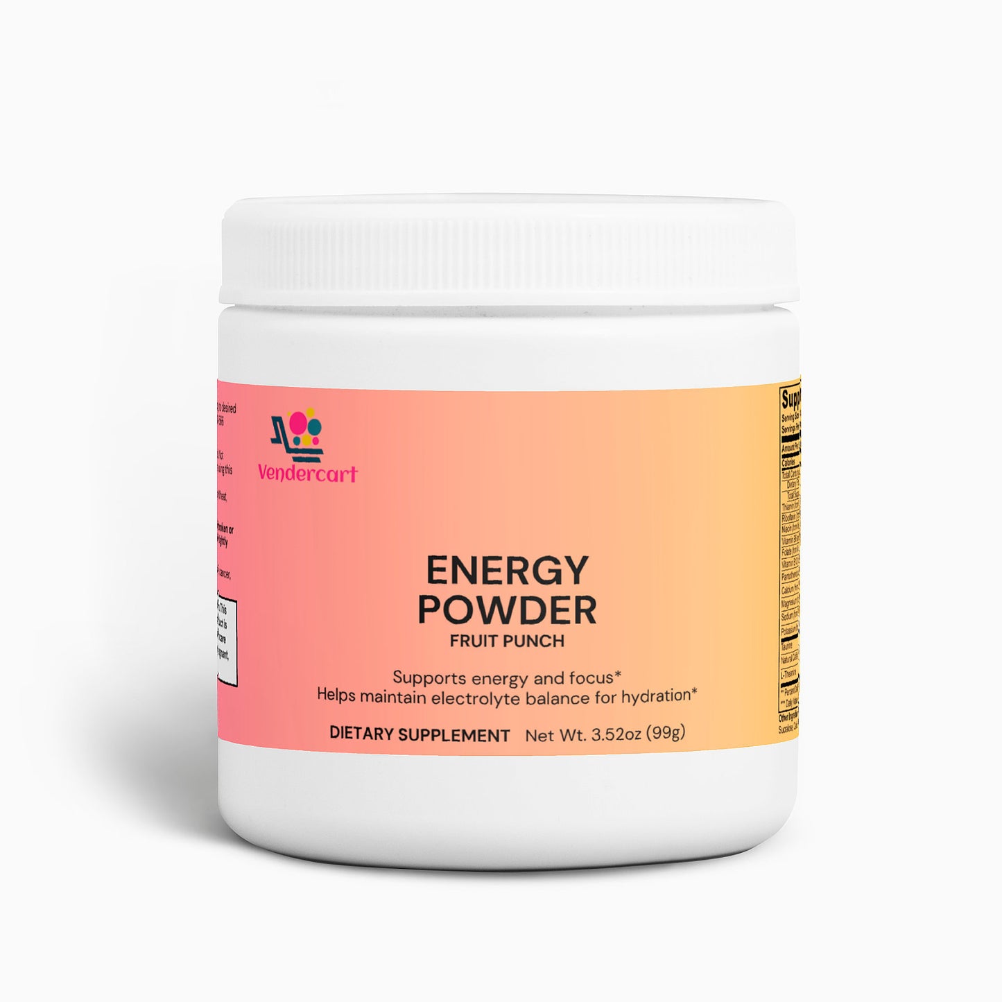 Energy Powder ohne Zucker – Leistungssteigerndes Nahrungsergänzungsmittel mit Koffein & Vitaminen – Für Fokus, Sport, Gaming & Arbeit – Fruit Punch Geschmack – 100 g – Made in USA