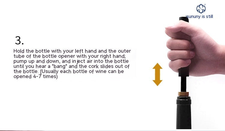 Automatic Pneumatic Bottle Opener Needle Air Pressure Bottle Opener Wine Opener
