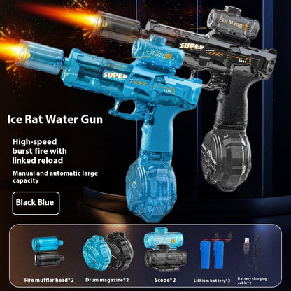 Elektrische Wasserpistole mit LED & Rückstoß – Automatischer Wasserstrahl – Sommer-Outdoor-Spielzeug für Kinder