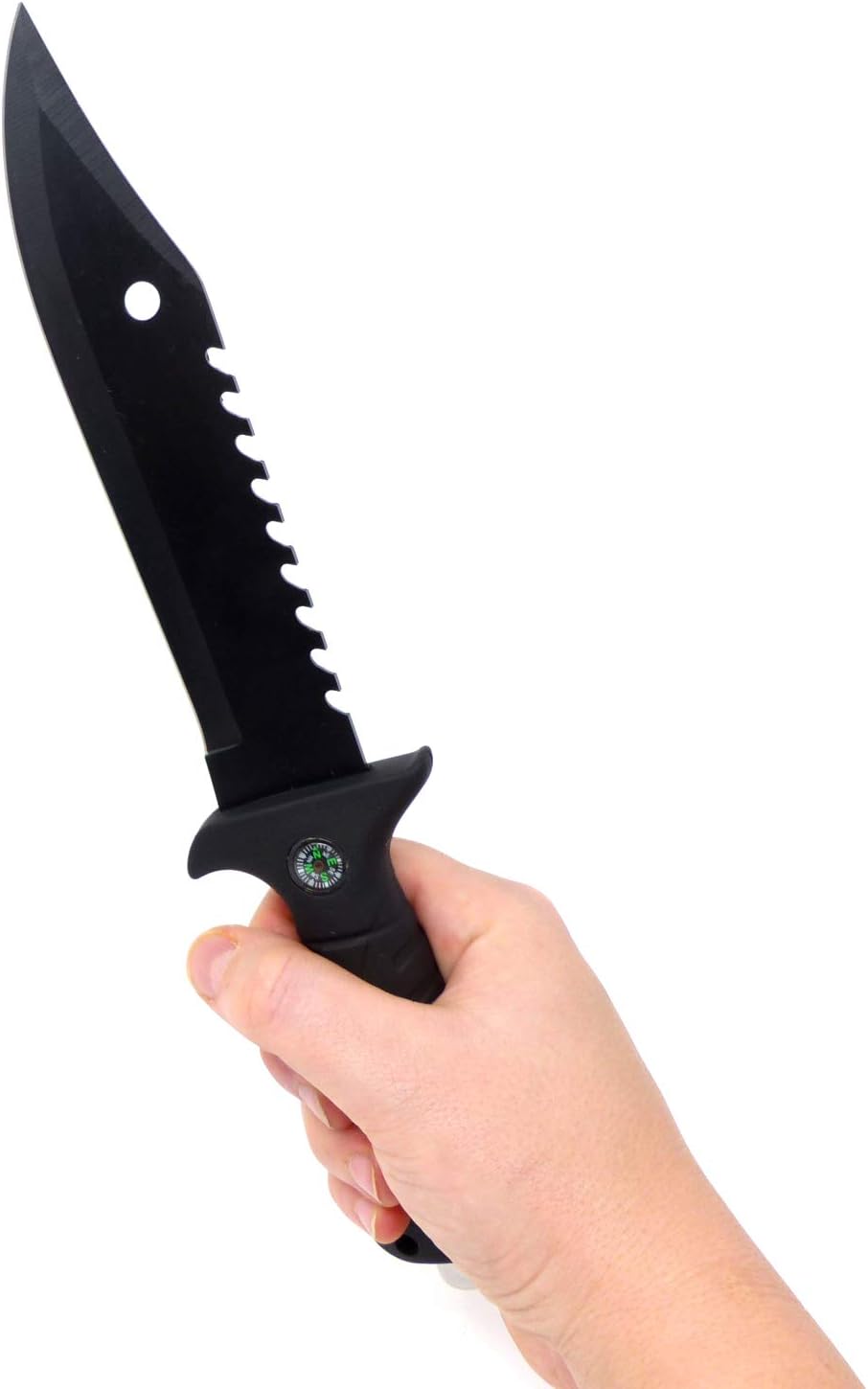 Evil Wear Camping Knife Outdoor Survival Messer mit Kompass Stahl schwarz