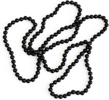 Damen Perlen Kette schwarz extra Lang Top Qualität
