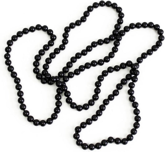 Damen Perlen Kette schwarz extra Lang Top Qualität