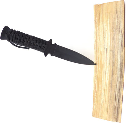 Evil Wear Messer schwarz Outdoor Survival Knife mit Tasche Oliv 22cm