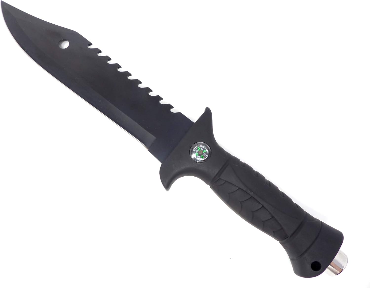 Evil Wear Camping Knife Outdoor Survival Messer mit Kompass Stahl schwarz
