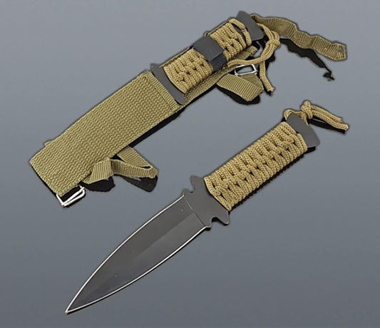 Evil Wear Messer schwarz Outdoor Survival Knife mit Tasche Oliv 22cm
