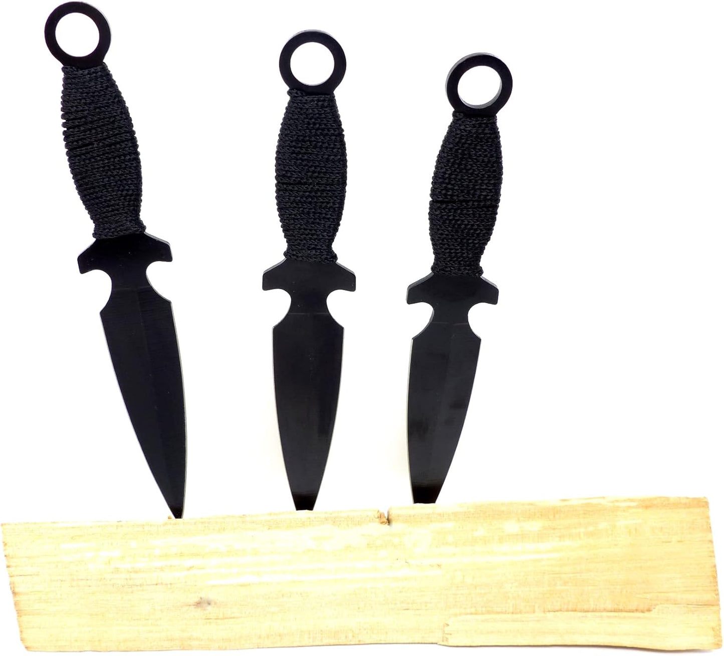 Evil Wear Camping-Messer 3X Outdoor Survival Knife schwarz mit Tasche 19cm