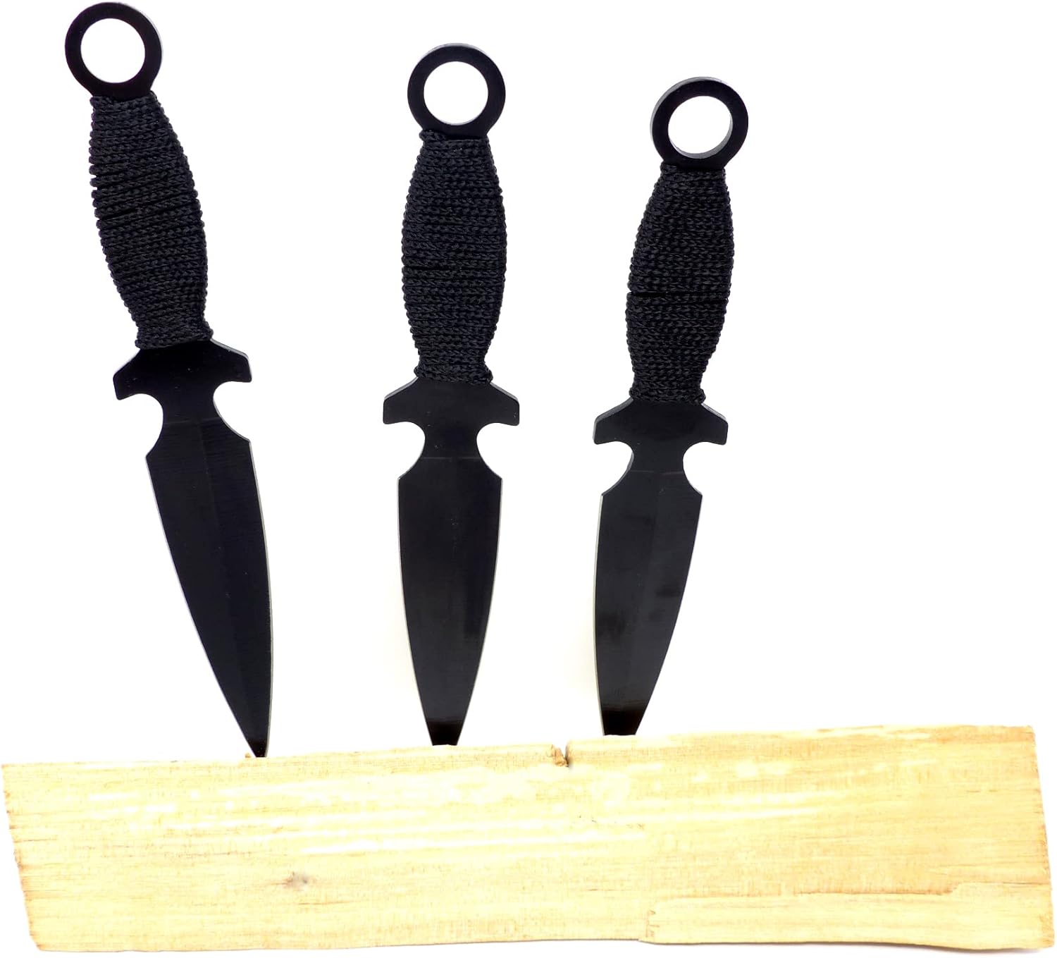 Evil Wear Camping-Messer 3X Outdoor Survival Knife schwarz mit Tasche 19cm