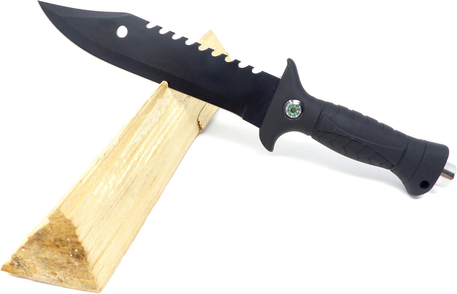 Evil Wear Camping Knife Outdoor Survival Messer mit Kompass Stahl schwarz