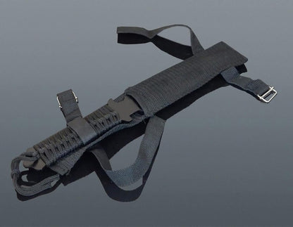 Evil Wear Messer schwarz Outdoor Survival Knife mit Tasche Oliv 22cm