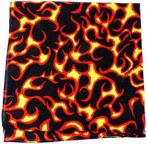 Evil Wear Masken-Schal Herren Damen Nickituch schwarz Flammen-Muster 55cm
