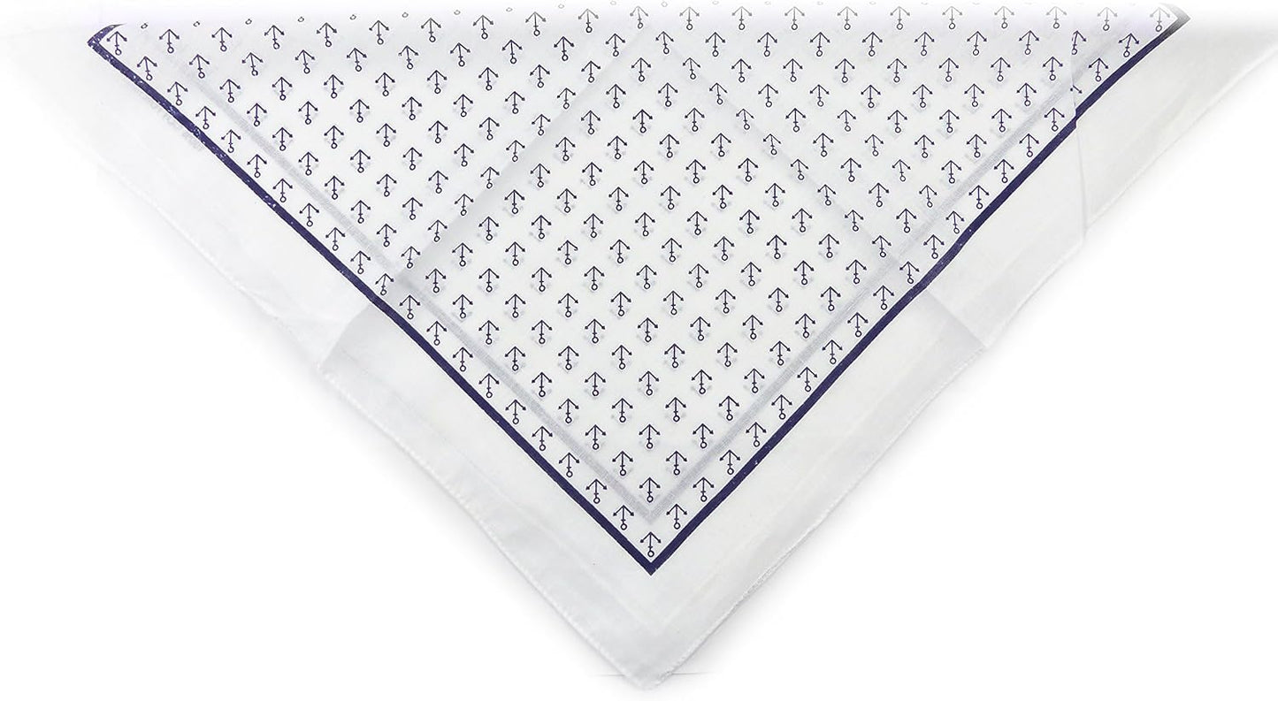 Maske Schal Nickituch weiss Maritimes Motiv kleiner Anker blau