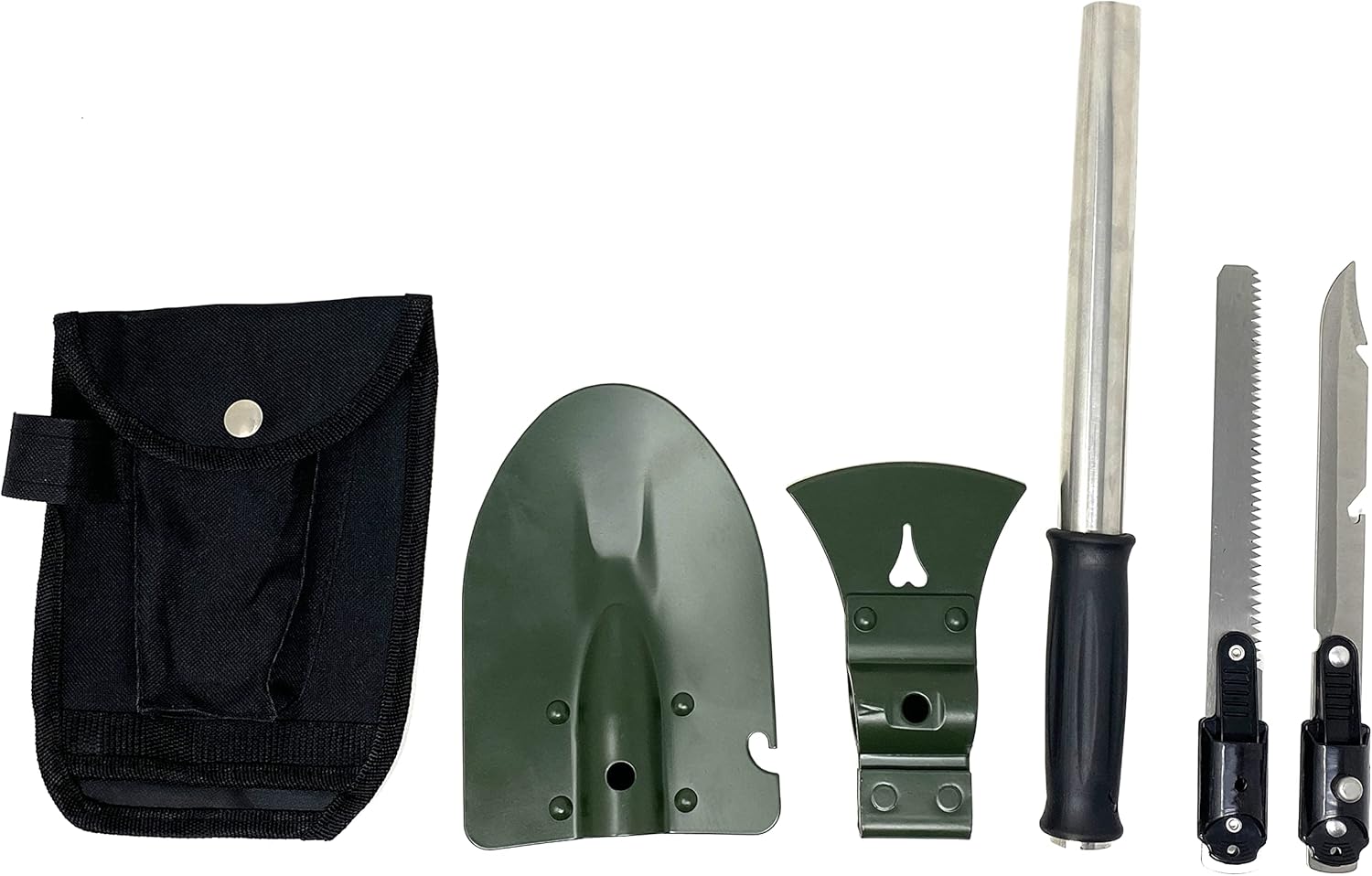 Camping Set Survival Militär Klapp Spaten Säge Messer Machete Axt 53cm