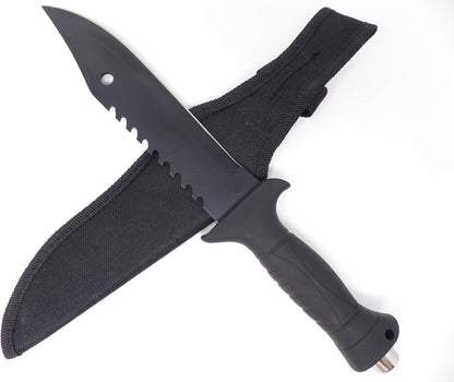 Evil Wear Camping Knife Outdoor Survival Messer mit Kompass Stahl schwarz