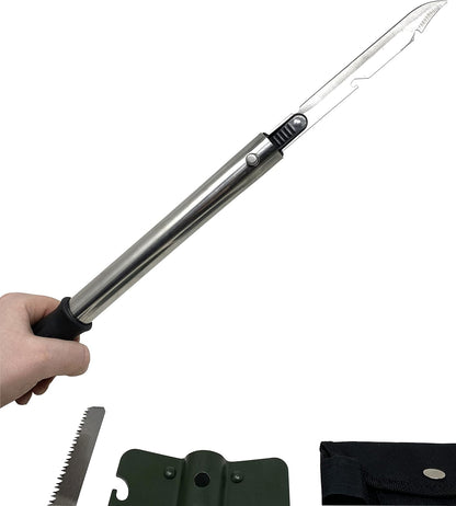 Camping Set Survival Militär Klapp Spaten Säge Messer Machete Axt 53cm
