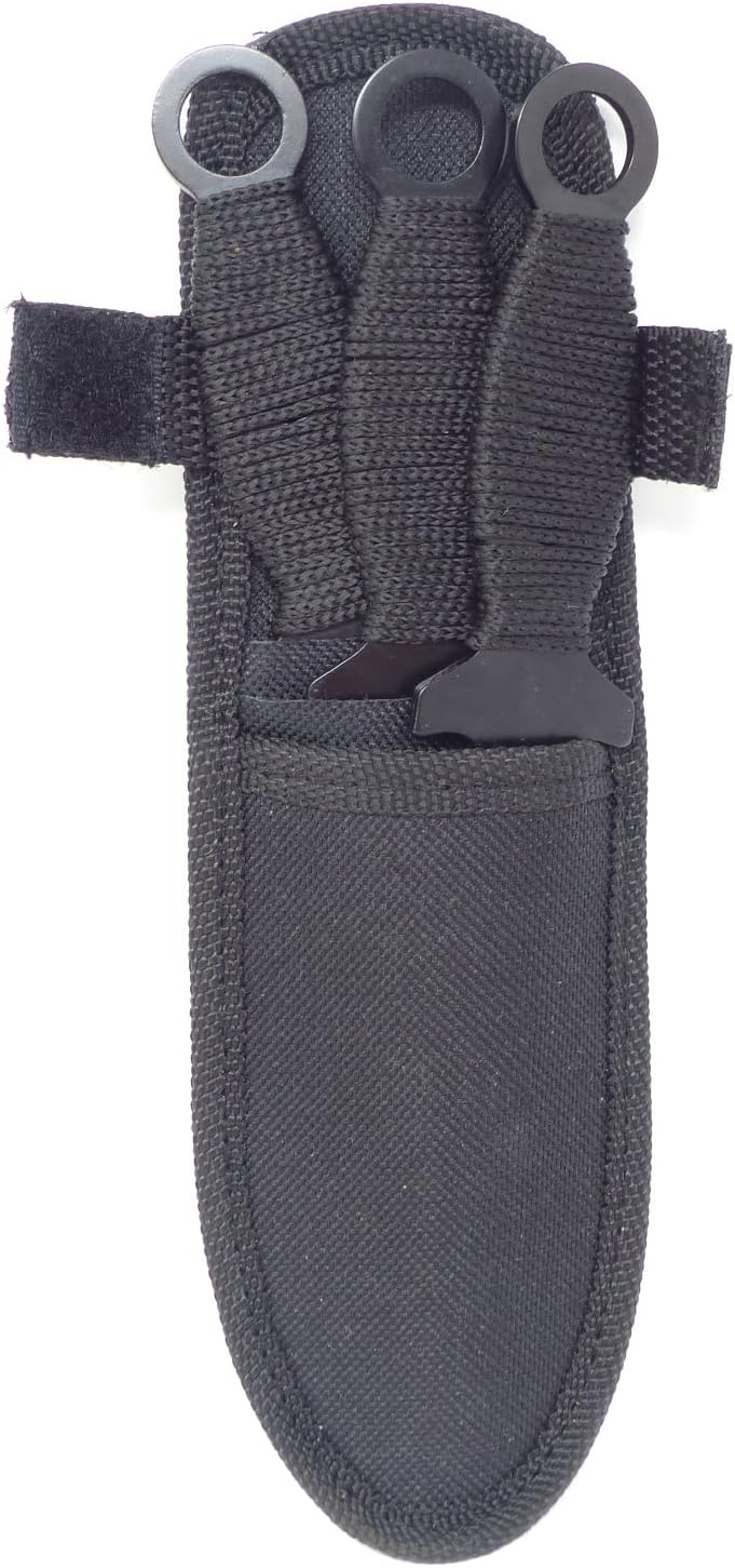 Evil Wear Camping-Messer 3X Outdoor Survival Knife schwarz mit Tasche 19cm
