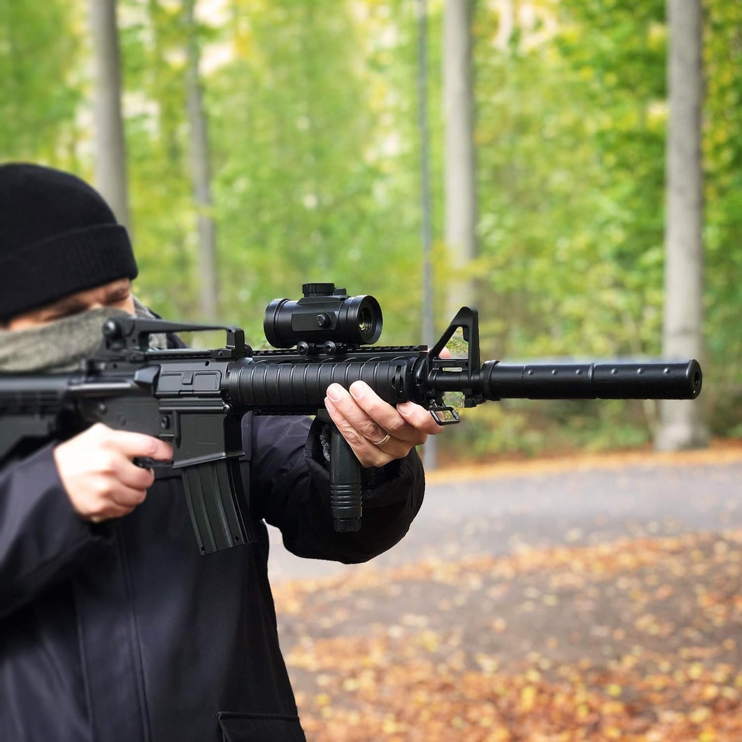 Softair Gewehr elektrisch Rayline M83A1 Material: ABS (Stoßfest), Nachbau im Maßstab 1:1, Länge: 63cm, Gewicht: 1710g, Kaliber: 6mm, Farbe: Schwarz - (unter 0,5 Joule - ab 14 Jahre)