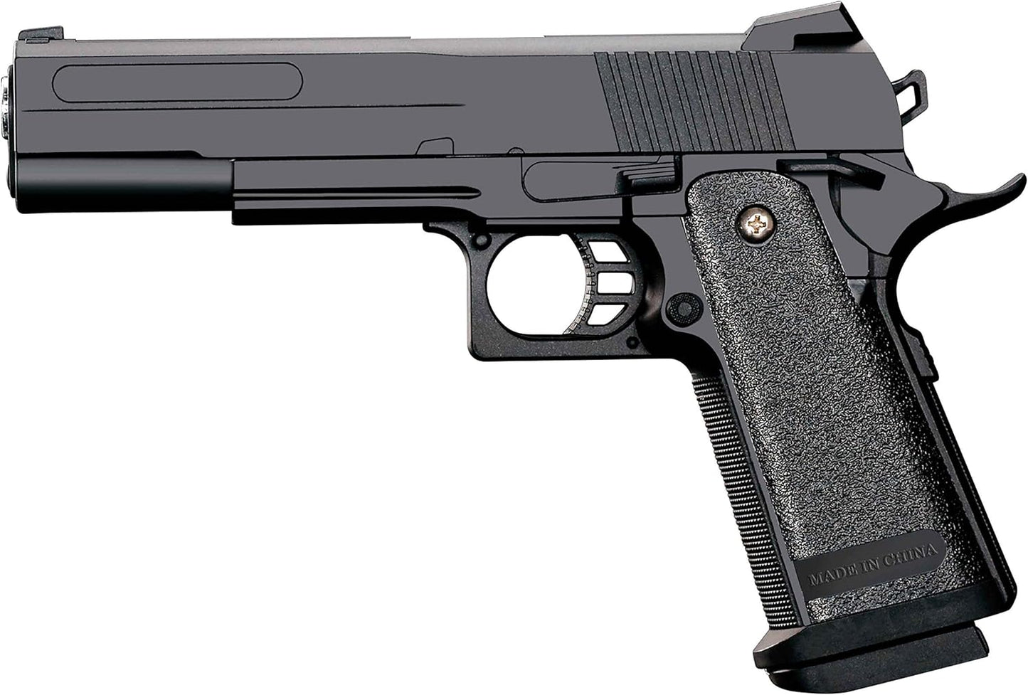 Softair Pistole Metall/ABS Rayline RV306 (Manuell Federdruck), Nachbau im Maßstab 1:1, Länge: 23cm, Gewicht: 400g, Kaliber: 6mm, Farbe: Schwarz - (unter 0,5 Joule - ab 14 Jahre)