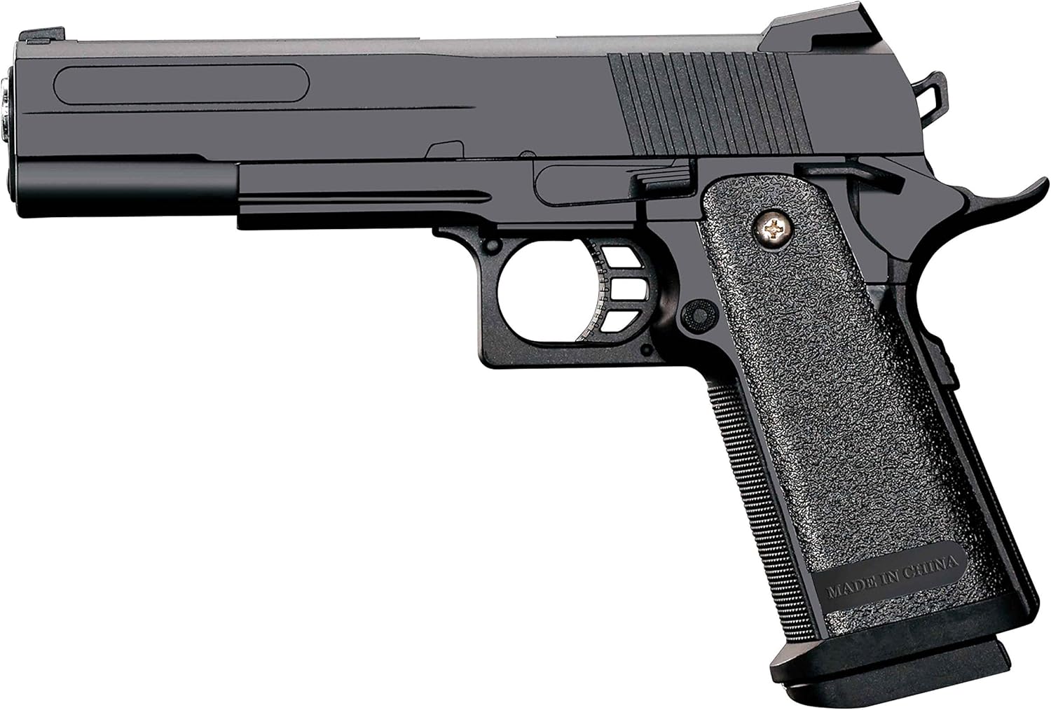 Softair Pistole Metall/ABS Rayline RV306 (Manuell Federdruck), Nachbau im Maßstab 1:1, Länge: 23cm, Gewicht: 400g, Kaliber: 6mm, Farbe: Schwarz - (unter 0,5 Joule - ab 14 Jahre)