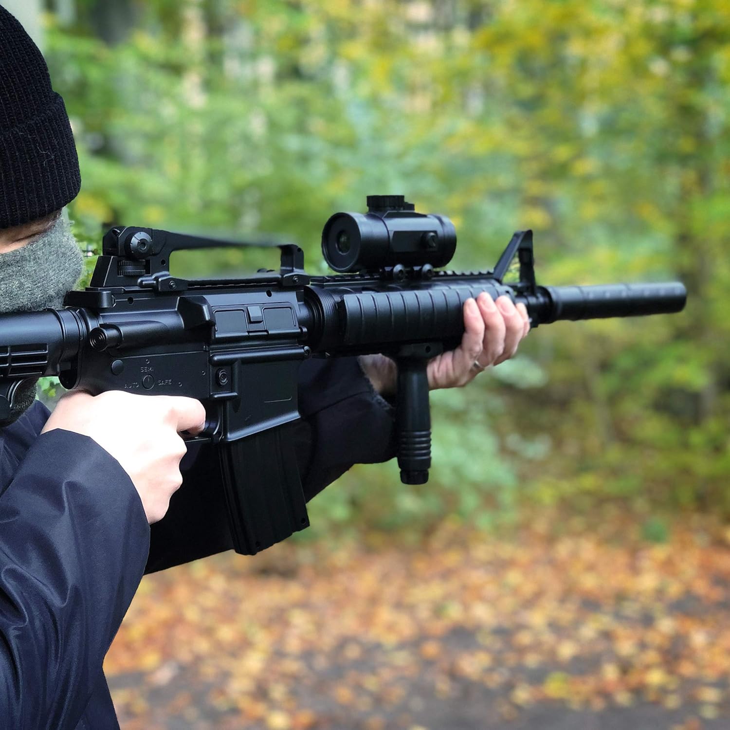 Softair Gewehr elektrisch Rayline M83A1 Material: ABS (Stoßfest), Nachbau im Maßstab 1:1, Länge: 63cm, Gewicht: 1710g, Kaliber: 6mm, Farbe: Schwarz - (unter 0,5 Joule - ab 14 Jahre)
