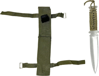Evil Wear Camping Knife Angel Messer Outdoor Survival mit Tasche 22cm Oliv