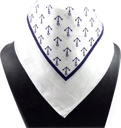 Maske Schal Nickituch weiss Maritimes Motiv kleiner Anker blau