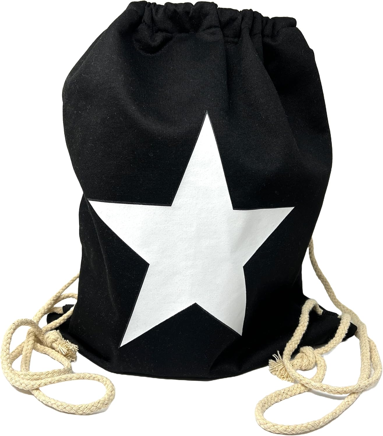 Beutel-Rucksack mit Stern-Motiv schwarz Robust & Stilvoll für Alltag und Sport
