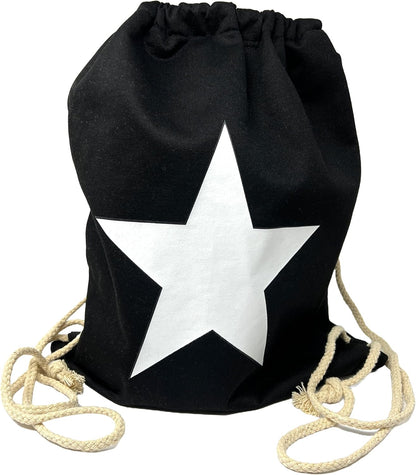 Beutel-Rucksack mit Stern-Motiv schwarz Robust & Stilvoll für Alltag und Sport