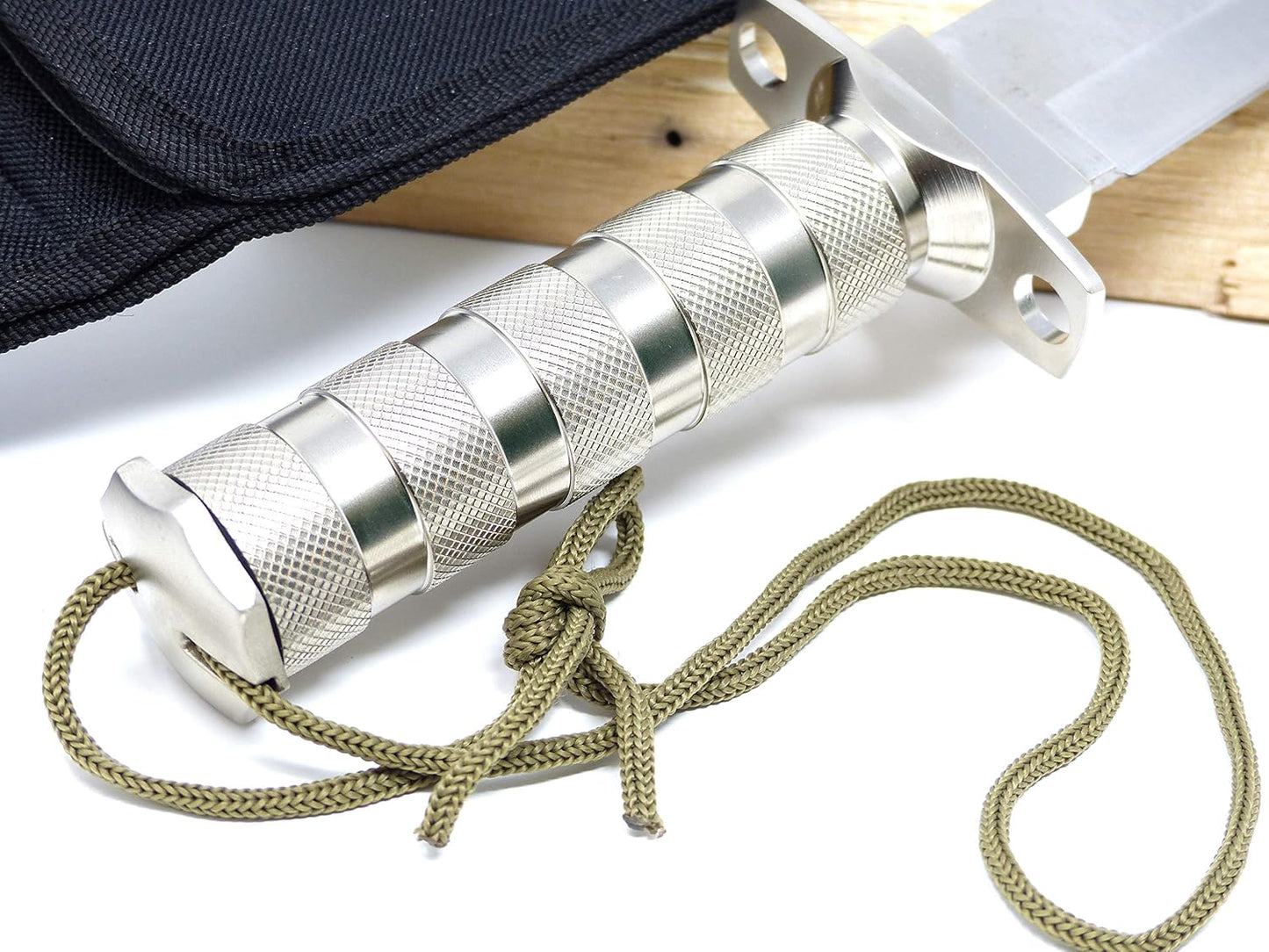 Evil Wear Überlebensmesser Survival Militär Kompass Set Silber Stahl mit viel Zubehör