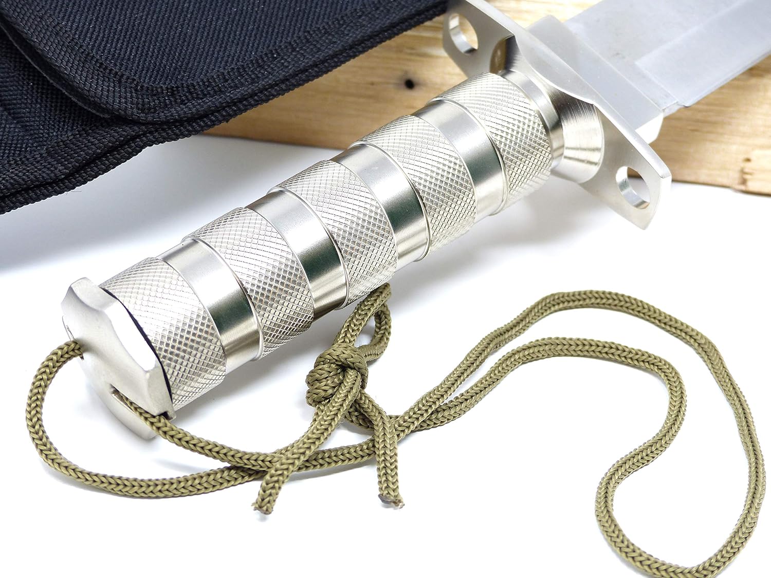 Evil Wear Überlebensmesser Survival Militär Kompass Set Silber Stahl mit viel Zubehör