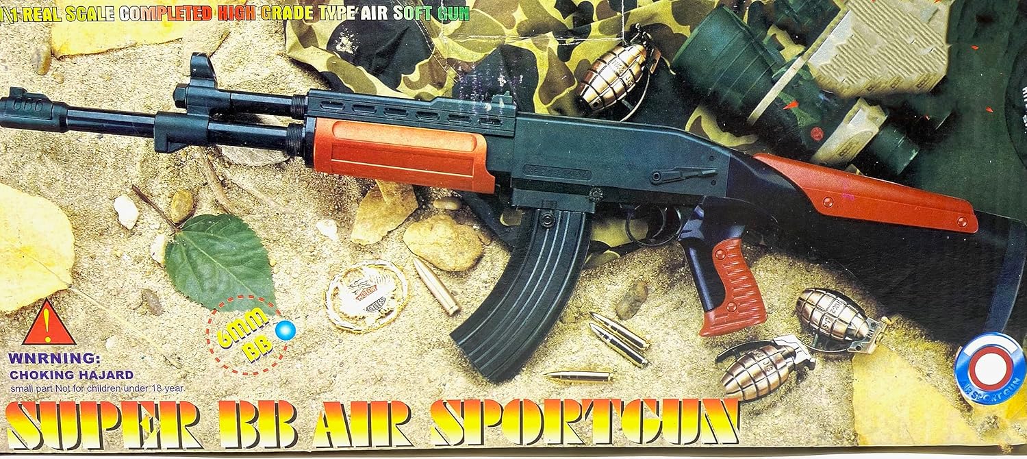 Seilershop Softair Gewehr Airsoft Gun AK47 Mini Rifle 60cm Federdruck Kids Toy 0,49 Joule