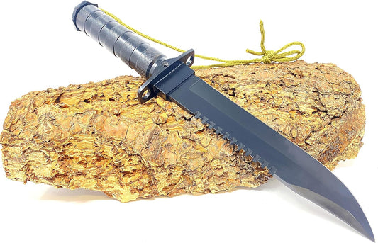 Seilershop Outdoor Camping Survival Knife-Set Messer Edelstahl schwarz