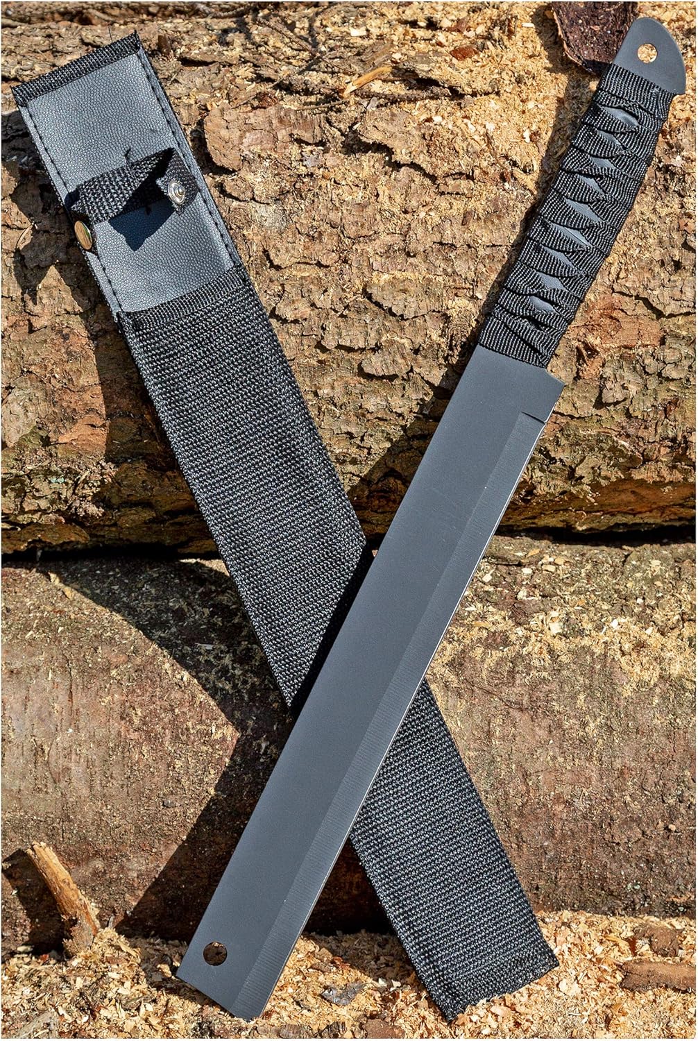 Evil Wear 46cm Schwarzes Outdoor Messer mit Holster, Einhand-Gürtelmesser