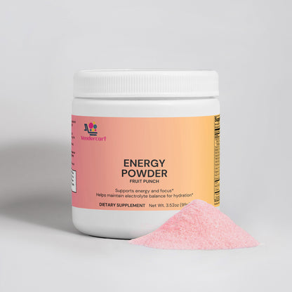 Energy Powder ohne Zucker – Leistungssteigerndes Nahrungsergänzungsmittel mit Koffein & Vitaminen – Für Fokus, Sport, Gaming & Arbeit – Fruit Punch Geschmack – 100 g – Made in USA